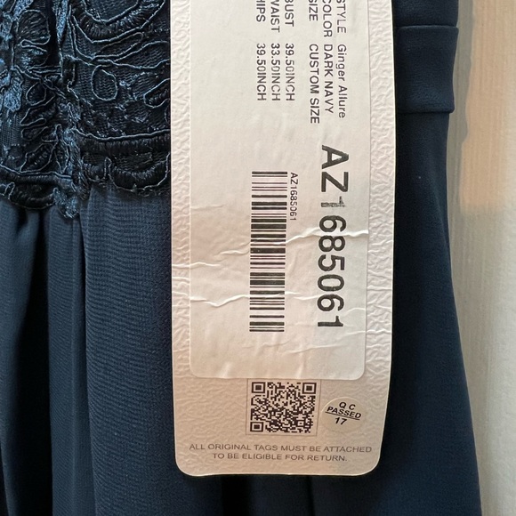 Azazie Size Large Dark Navy Bridesmaids Dress - Picture 5 of 7